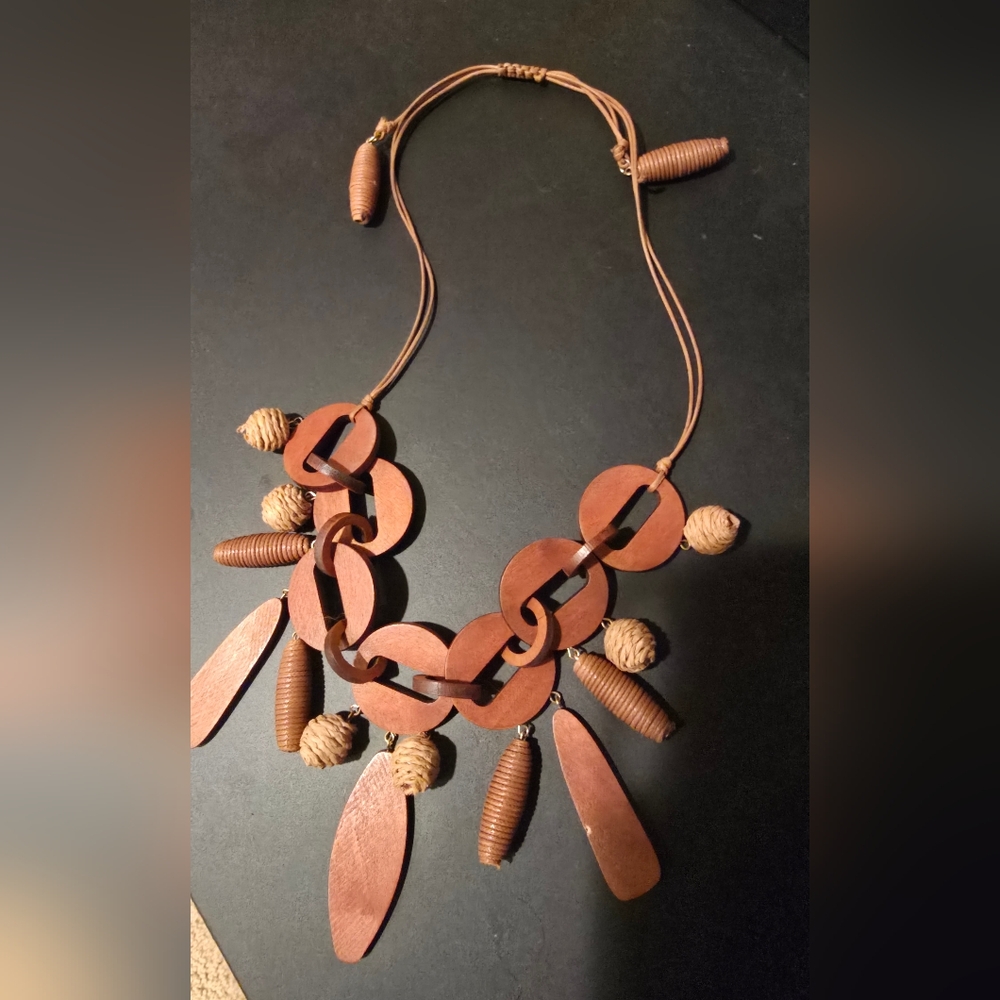 Anthropologie  Wooden Necklace